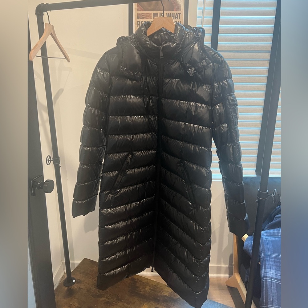 Moncler Moka Long Puffer Coat in Black